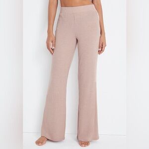Maurices Soft Ribbed Knit Flare Lounge Pant- Blush